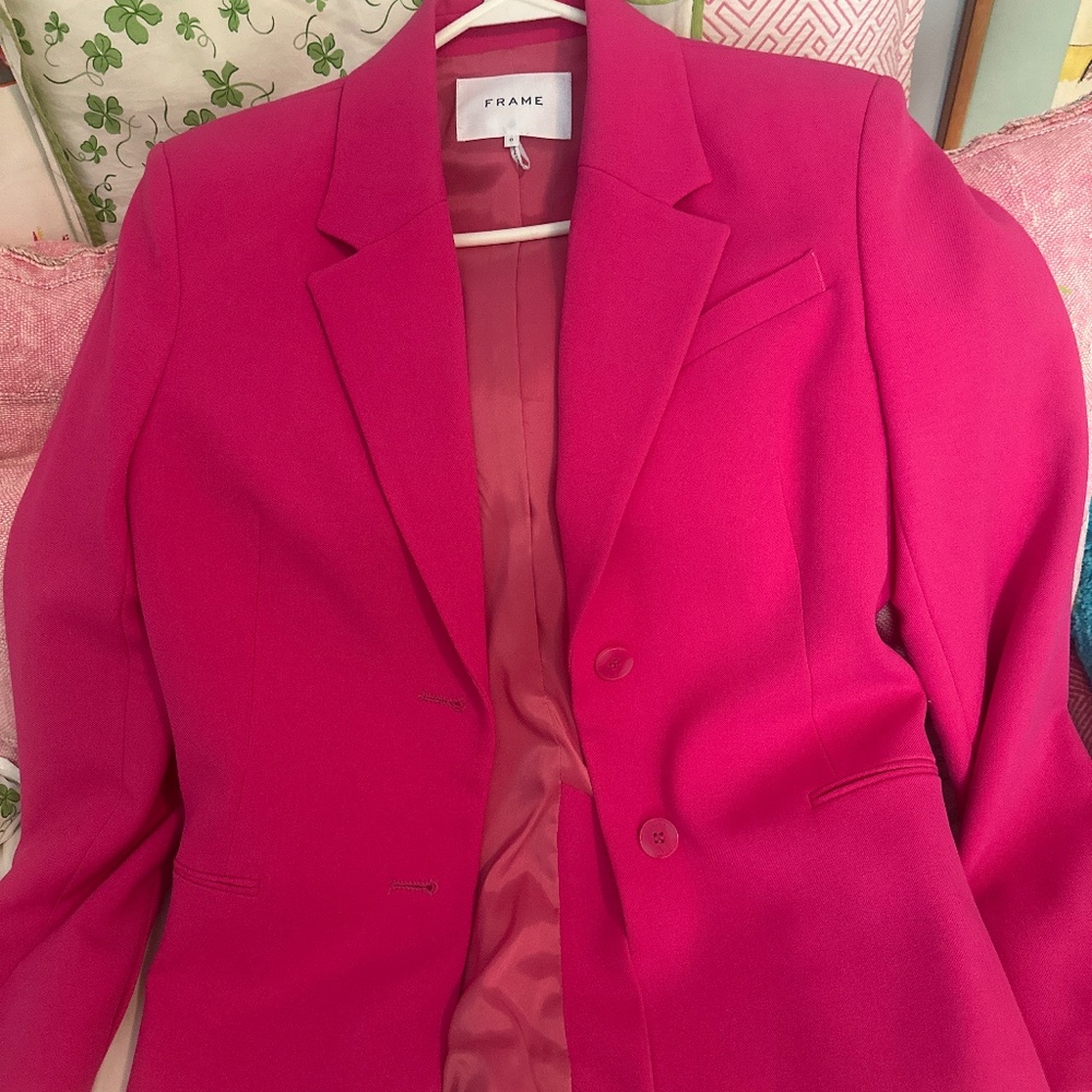 NWOT Frame hot pink blazer - size 0